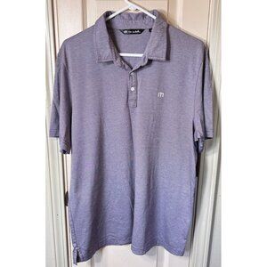 Travis Mathews Mens XL Purple Short Sleeve Button Golf Polo Shirt